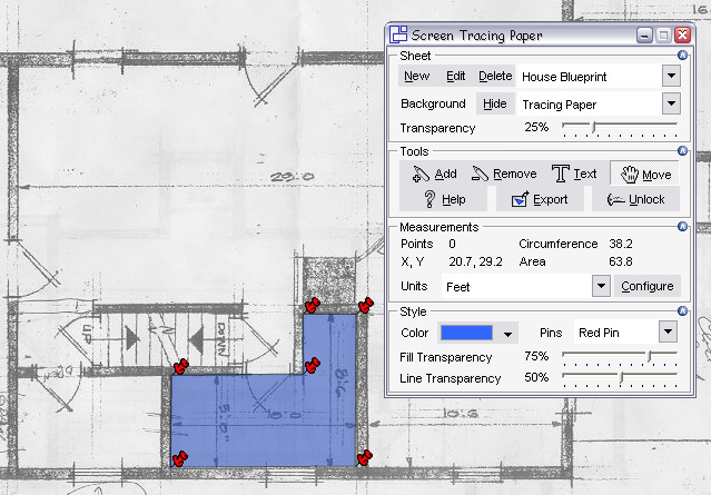 CAD, trace, tracing, units, distance, measurement, ruler, measure, screen, custom, pixels, inch, centimeter