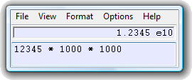 UltimaCalc main window using the 'Scientific 1' format